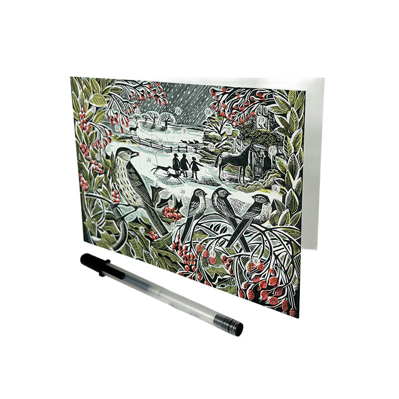 Holly Hedge Mini Advent Card - Angela Harding Eleish Van Breems Home
