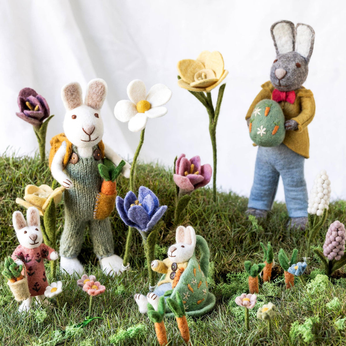 Small White Boy Bunny in a Cup w/Carrot Eleish Van Breems Home