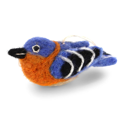 Eastern Blue Bird Wool Ornament