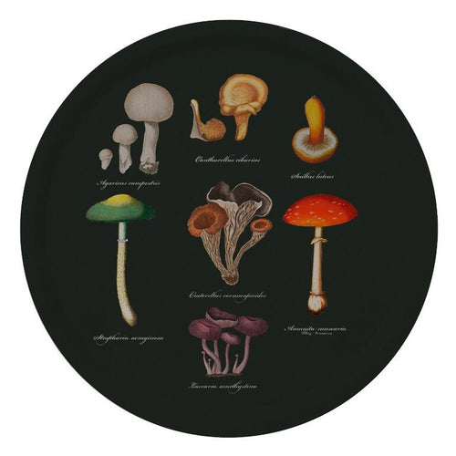 Mushroom Print Round Tray