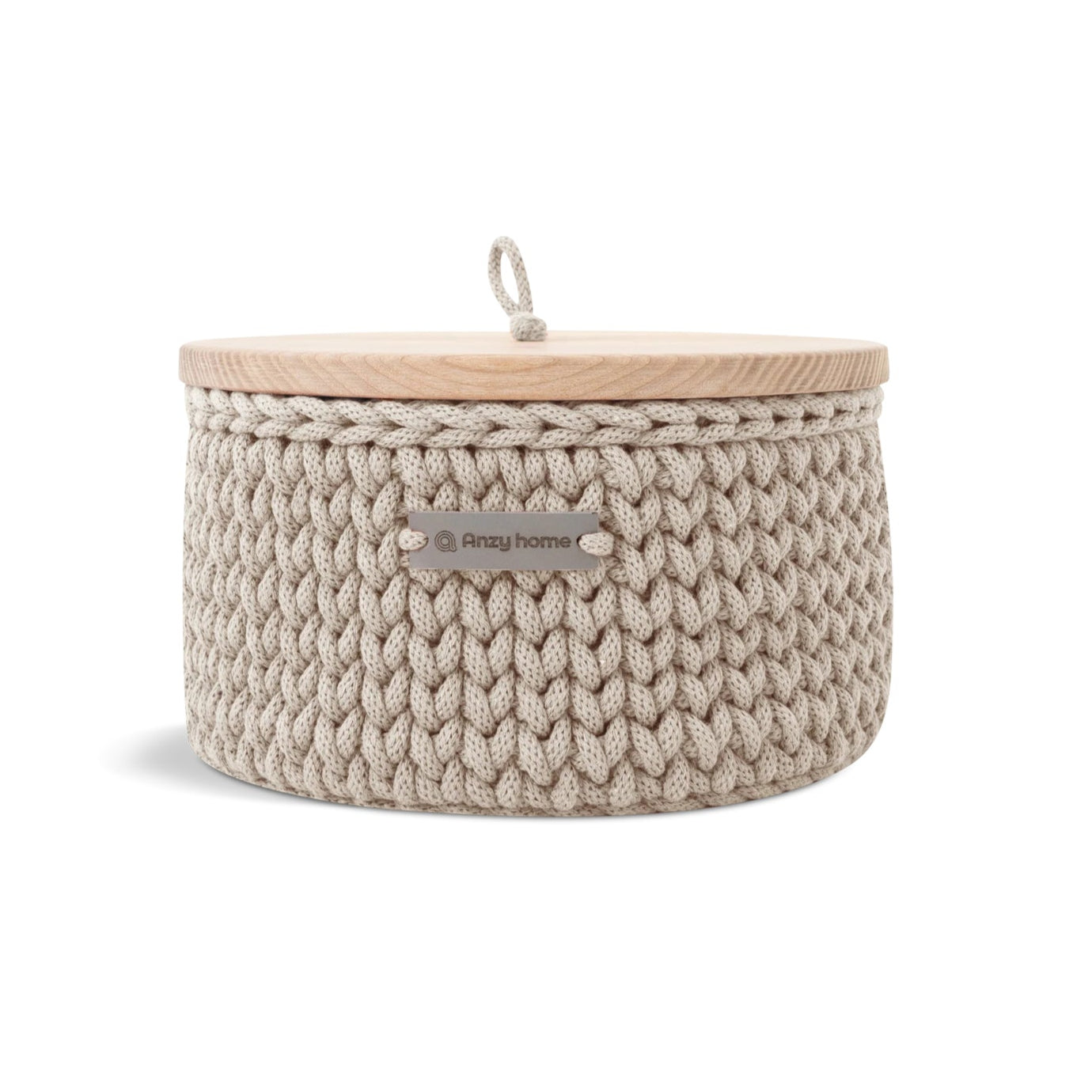 Round Storage Basket with Wood Lid, Large Eleish Van Breems Home