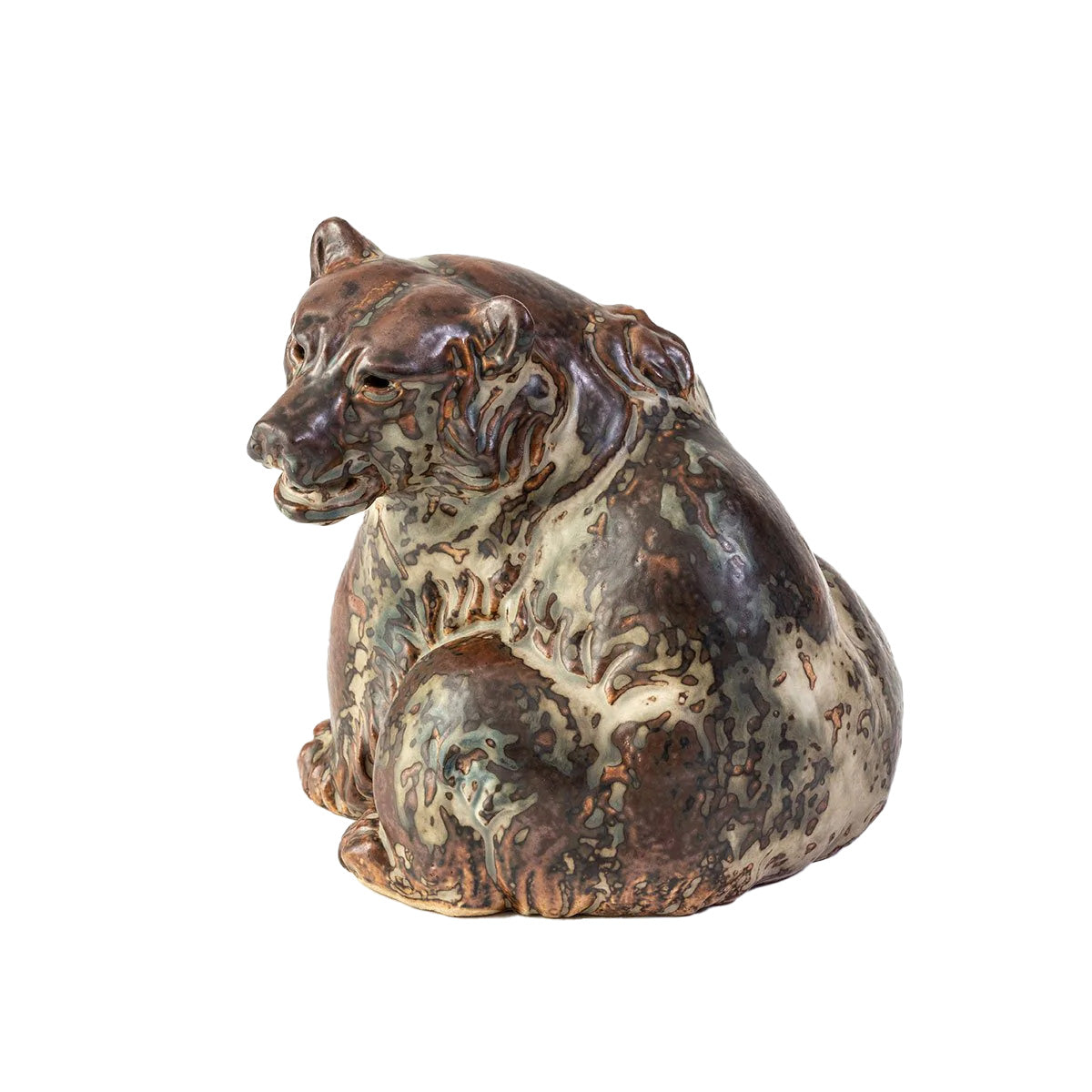 Danish Sitting Bear Ceramic Sculpture by Knud Kyhn Eleish Van Breems Home
