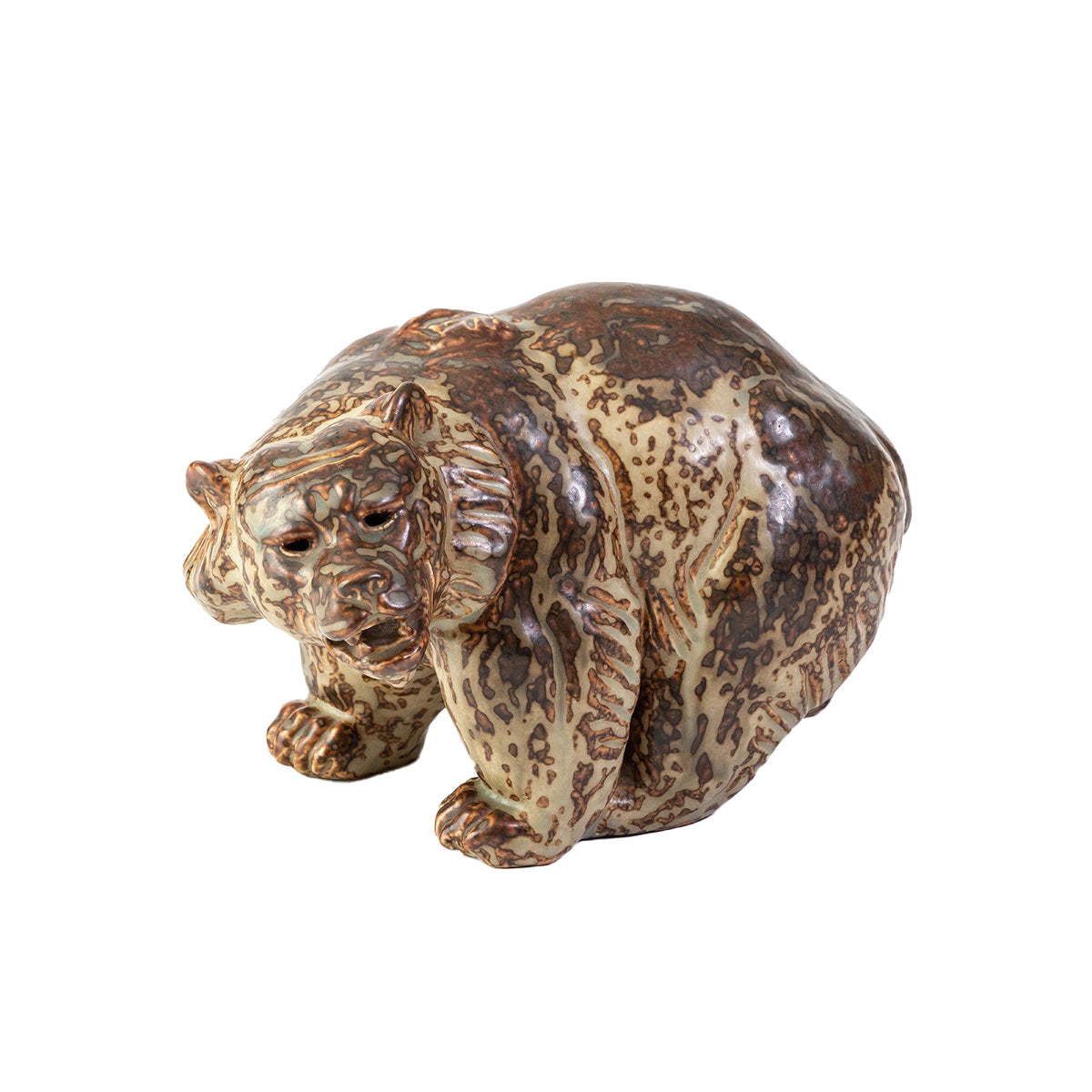 Danish Glazed Stoneware Walking Bear by Knud Kyhn Eleish Van Breems Home