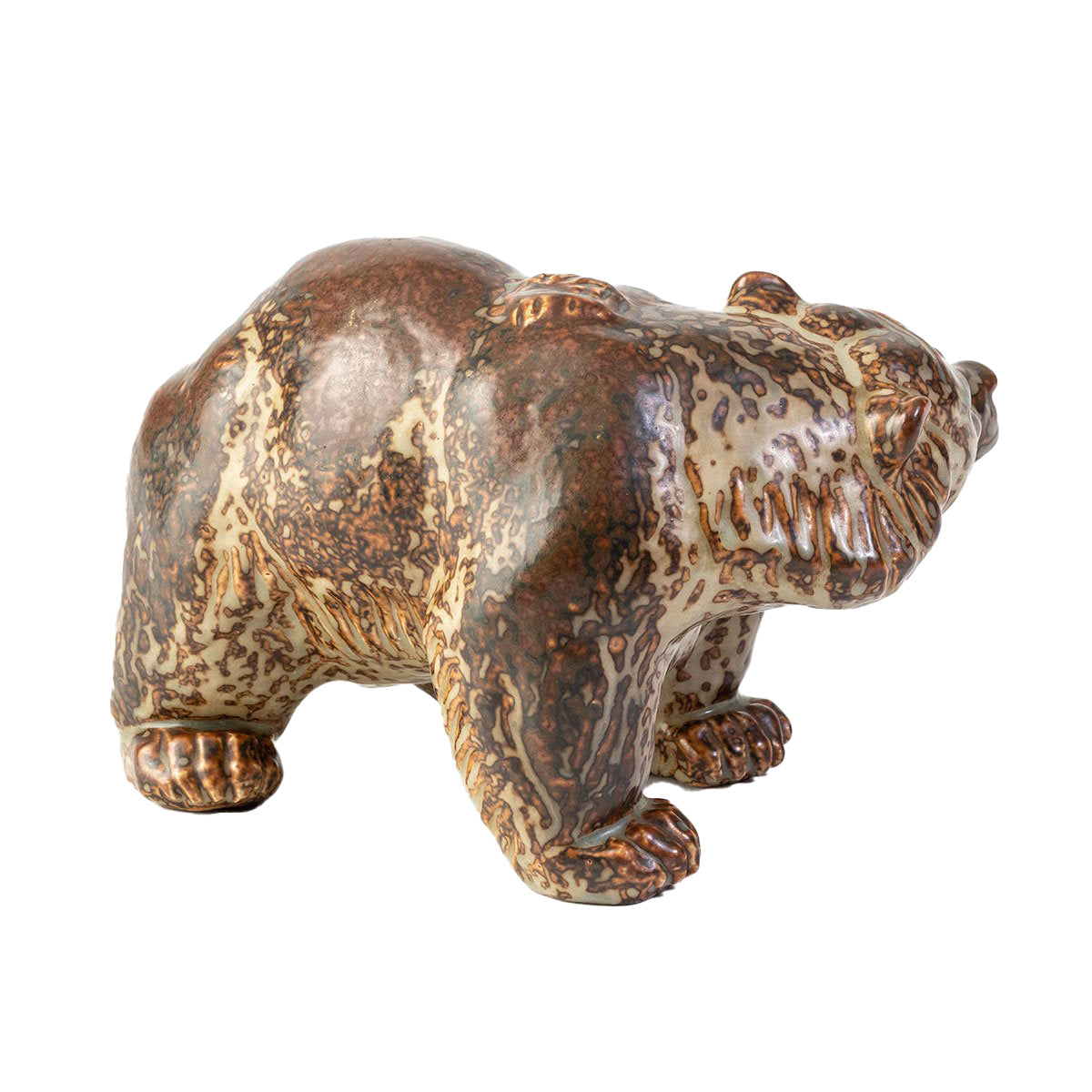 Danish Glazed Stoneware Walking Bear by Knud Kyhn Eleish Van Breems Home
