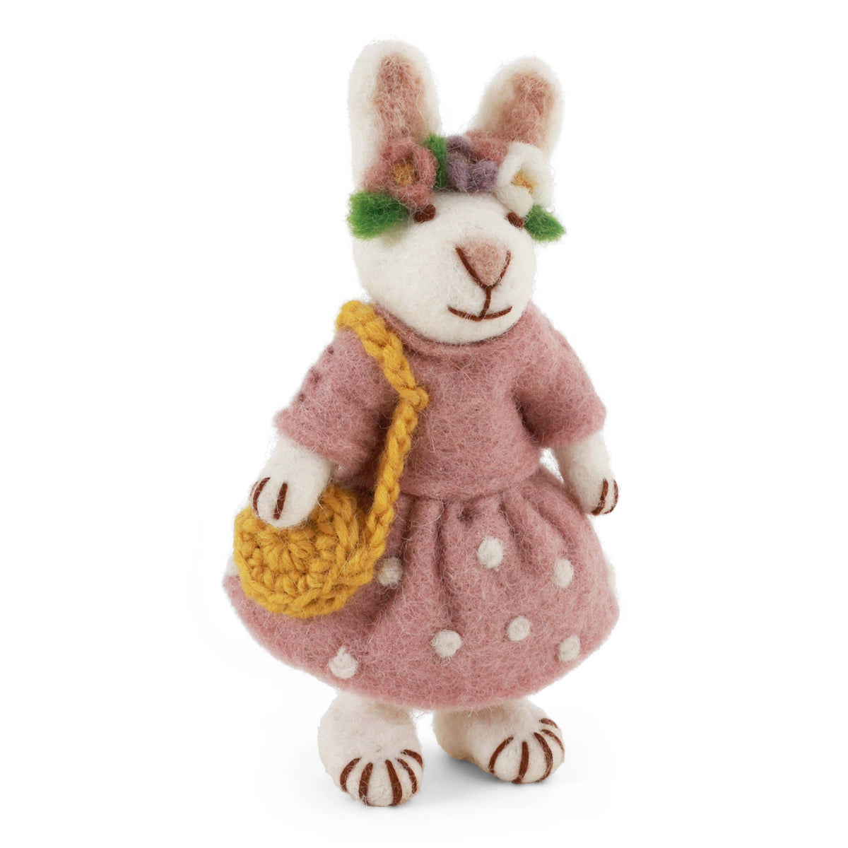 Small White Girly Bunny w/ Flower Hair Band Eleish Van Breems Home