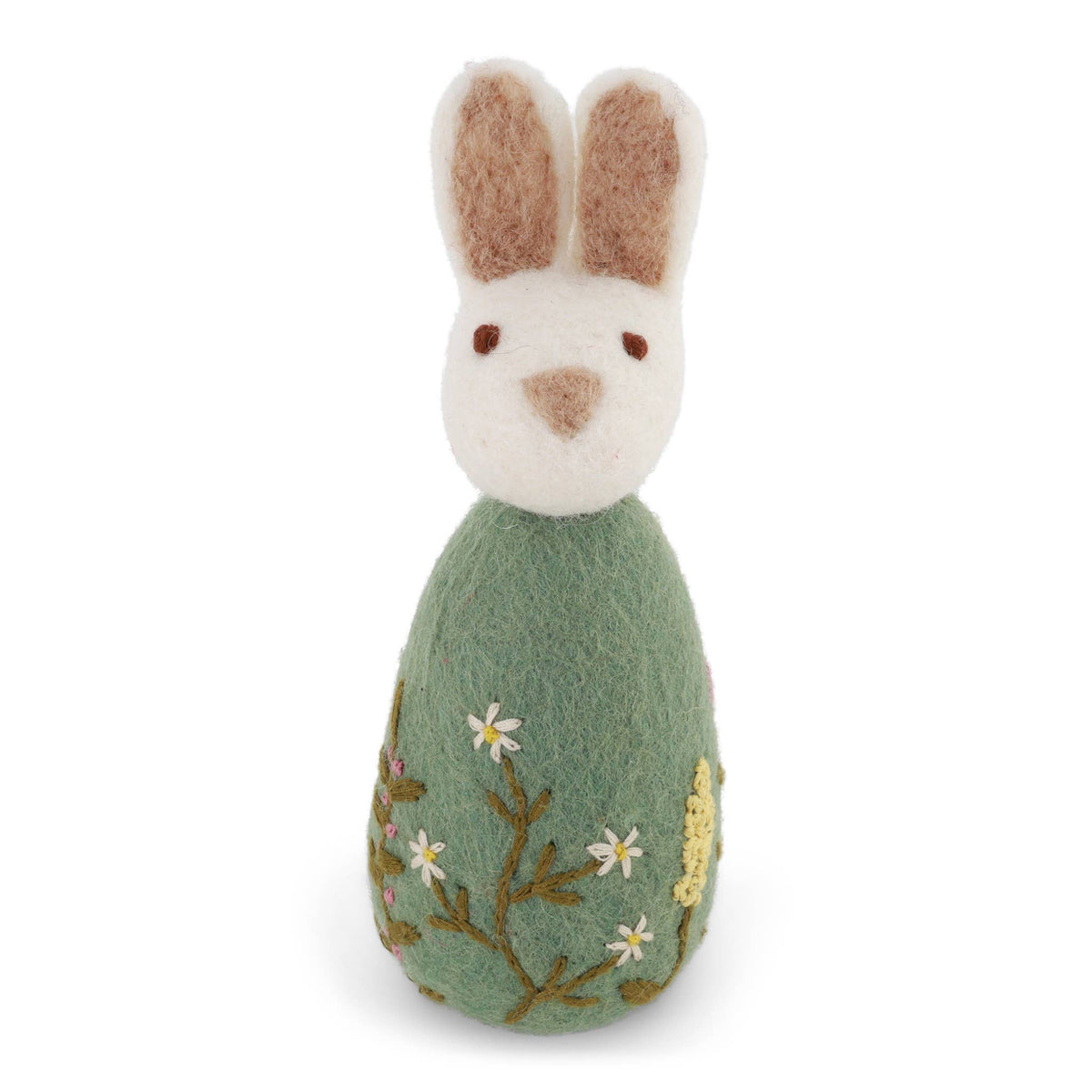Big Bunny with Flower Embroidery - Green Eleish Van Breems Home