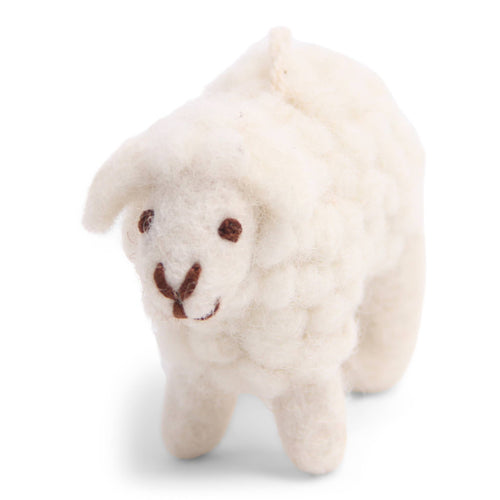 Felted Wool Mini Sheep, White
