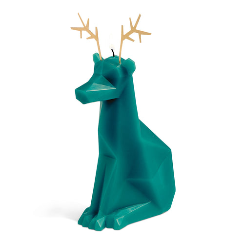 Pyropet Dyri Reindeer Candle, Pine Green