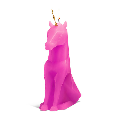 Pyropet Einar Unicorn Candle, Hot Pink