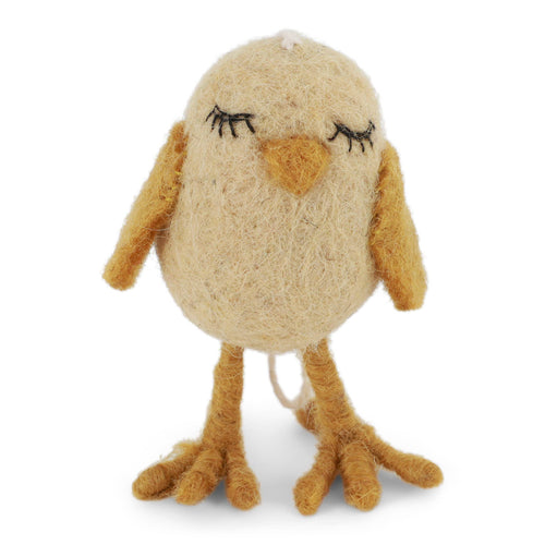 Felted Wool Chicken Dreamer Ornament,  Yellow