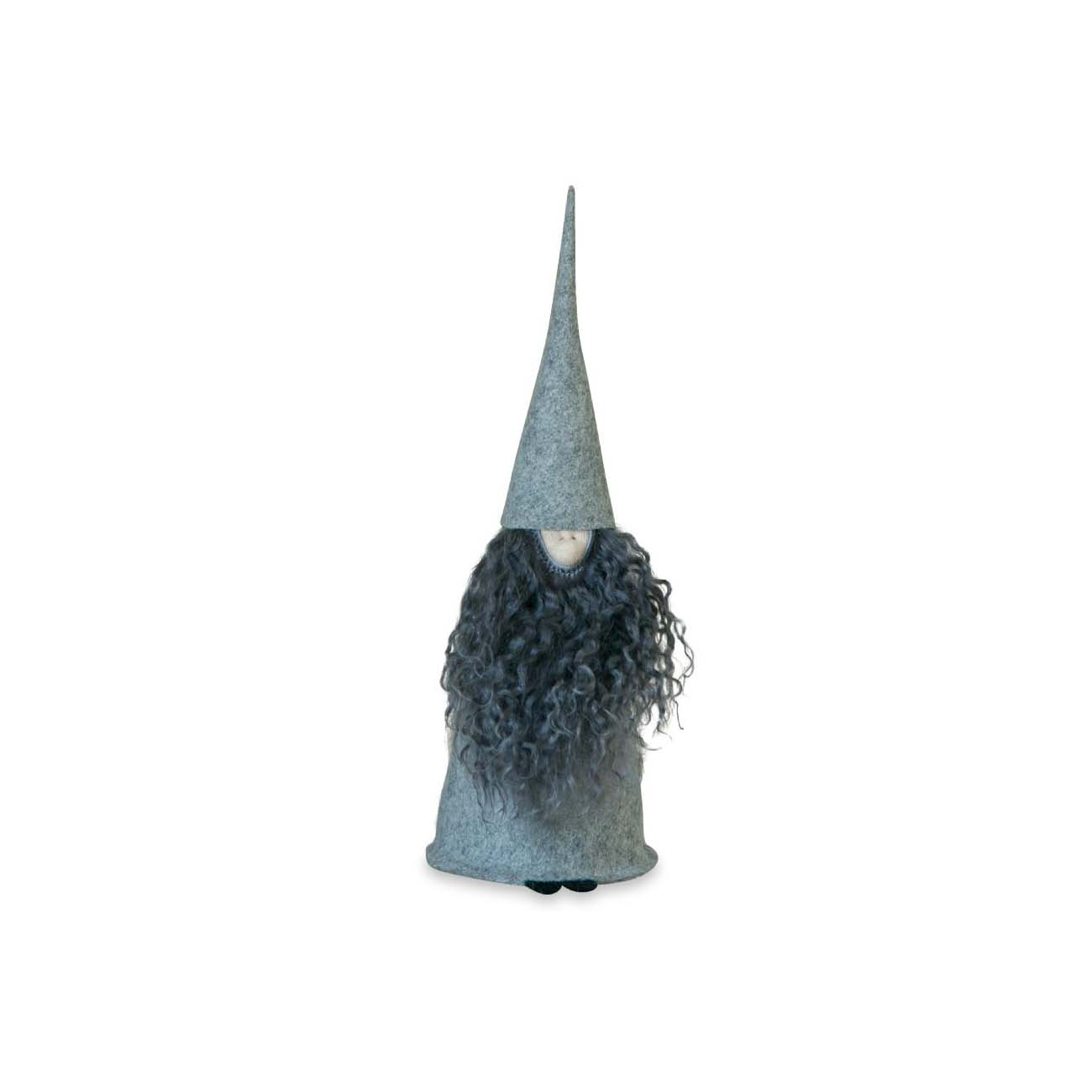 Felt Tomte Light Grey Cap & Body And Dark Beard. Eleish Van Breems Home