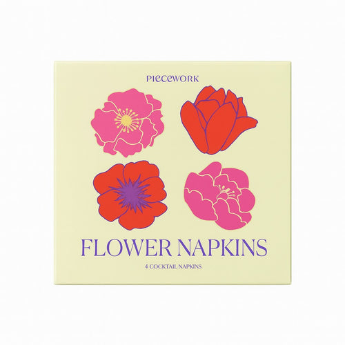 Flower Cocktail Napkins, Set of 4