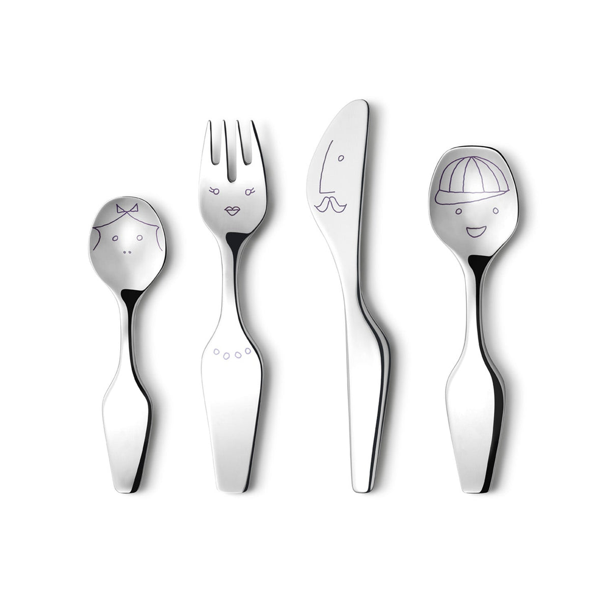 Georg Jensen Alfredo Twist Family 4 Pc Cutlery Set-Eleish Van Breems Home