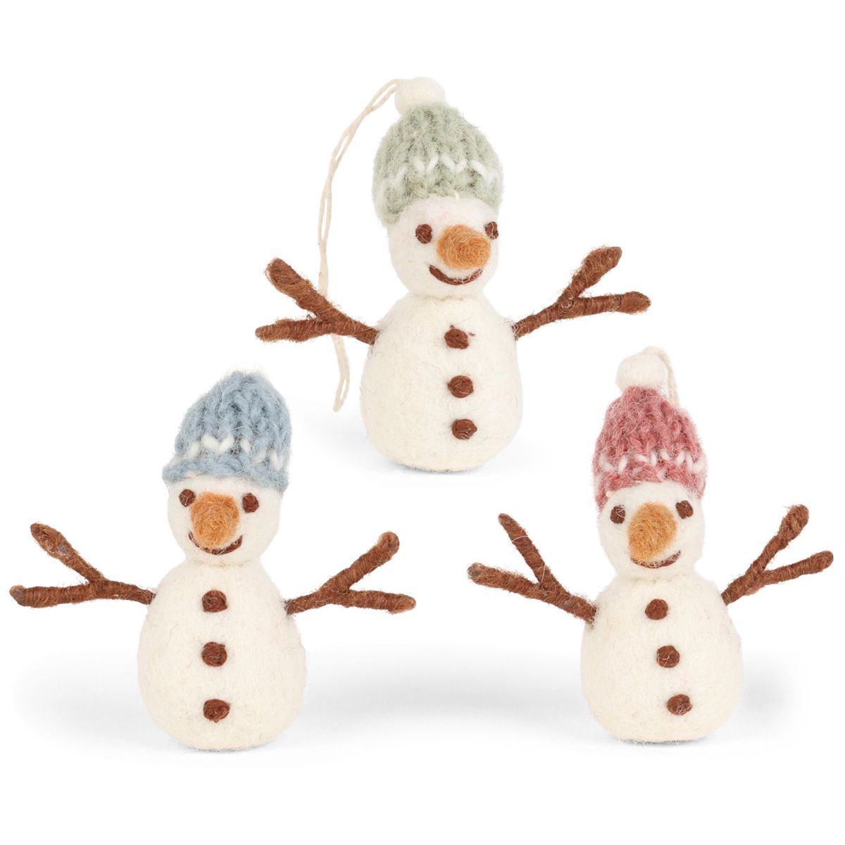 Snowmen with Colorful Hats Set of 3 Eleish Van Breems Home
