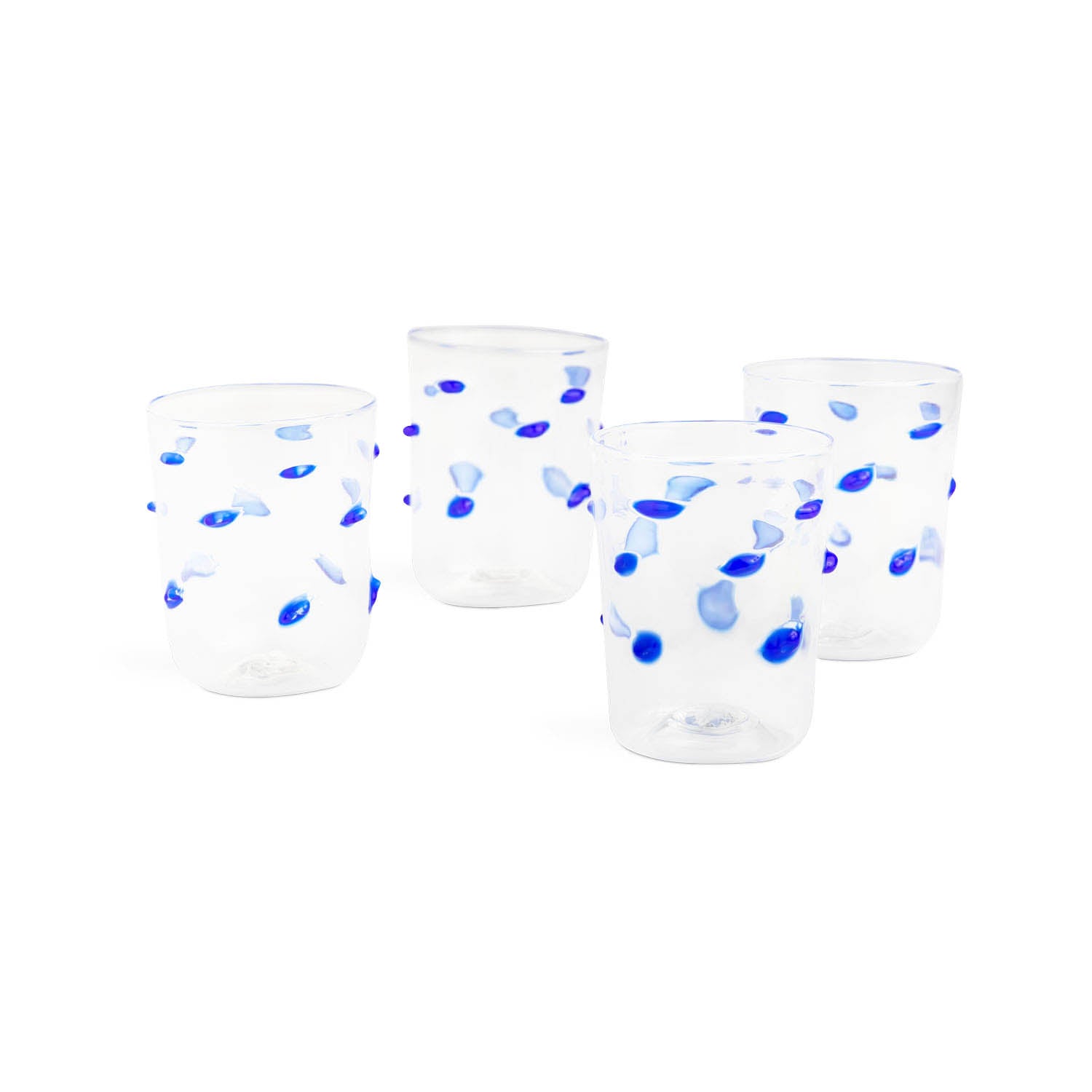 Wild Collection Clear Tumbler With Blue Details Eleish Van Breems Home
