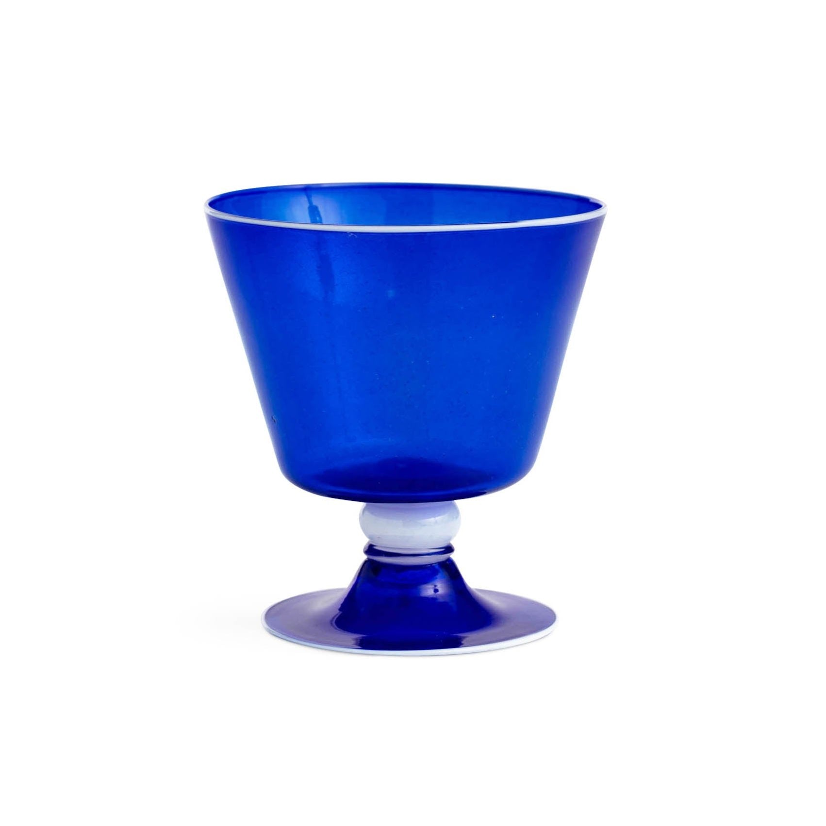 Elegante Water Glass In Cobalt Blue With White Rim Eleish Van Breems Home
