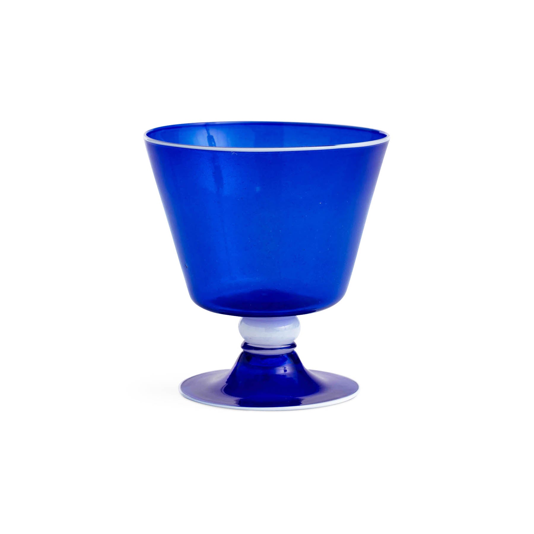 Elegante Wine Glass Cobalt Blue With White Rim