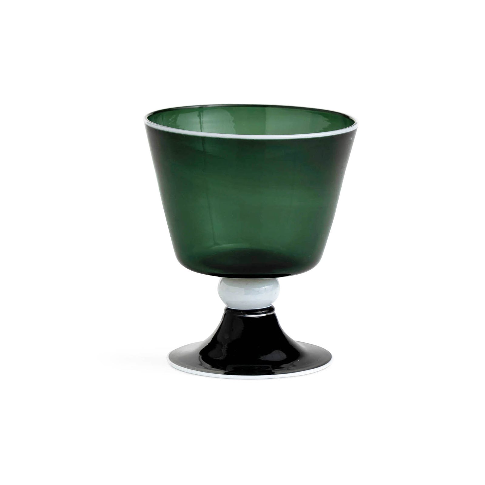 Elegante Wine Glass Forest Green With White Rim Eleish Van Breems Home