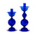 Elegante Tall Candlestick In Cobalt Blue With White Rim Eleish Van Breems Home