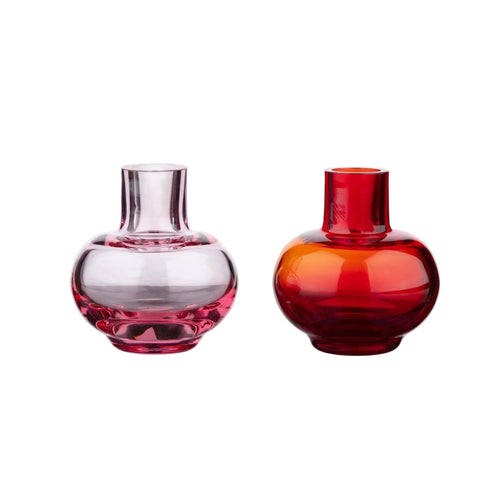 Marimekko Mini Vase 2 Piece Set Ruby Red & Pink