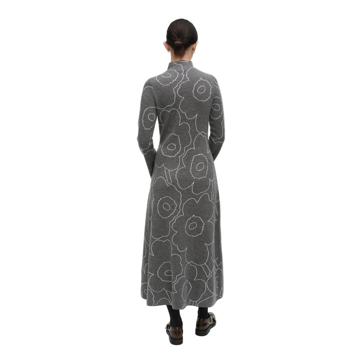 Marimekko Willat Piirto Unikko Knitted Dress, Grey and Off-White Eleish Van Breems Home