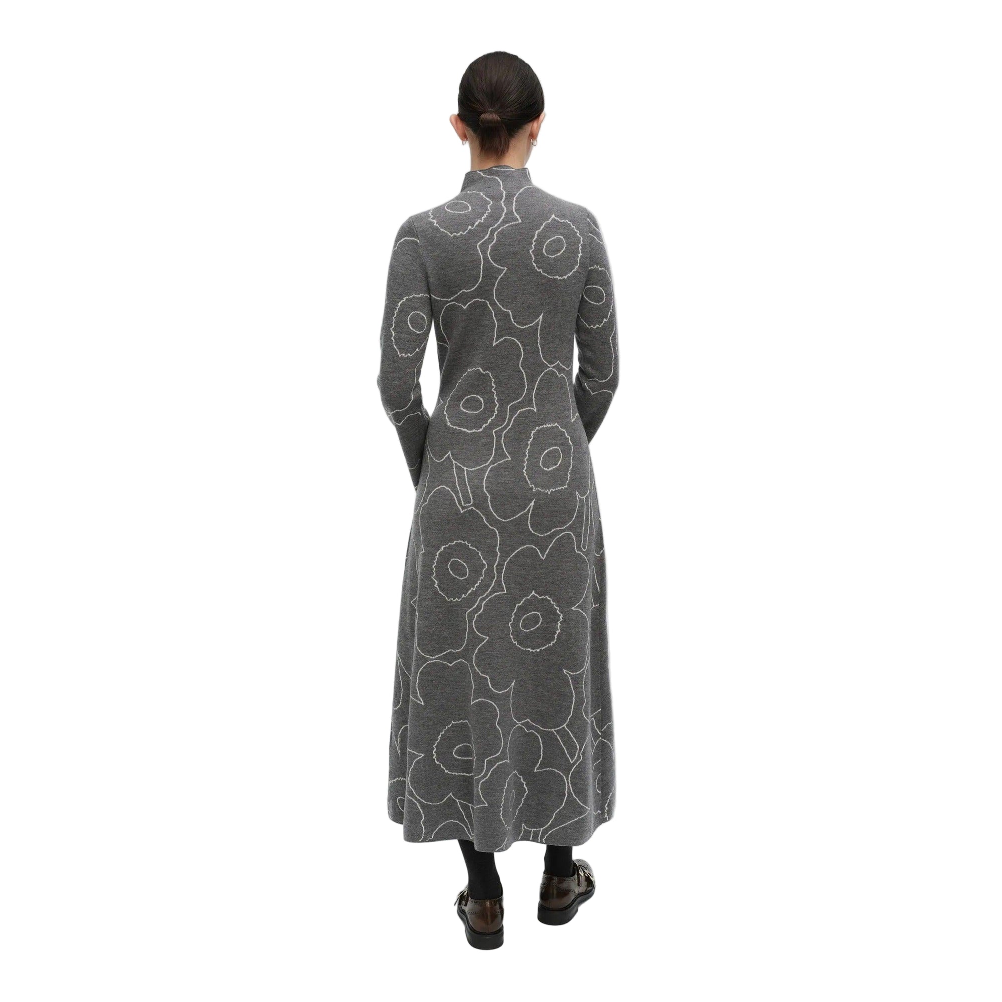 Marimekko Willat Piirto Unikko Knitted Dress, Grey and Off-White Eleish Van Breems Home