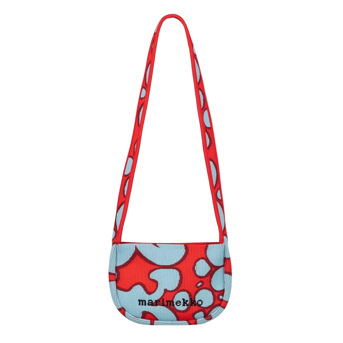 Marimekko Knitted Crossbody Keidas Shoulder Bag Blue and Red Eleish Van Breems Home