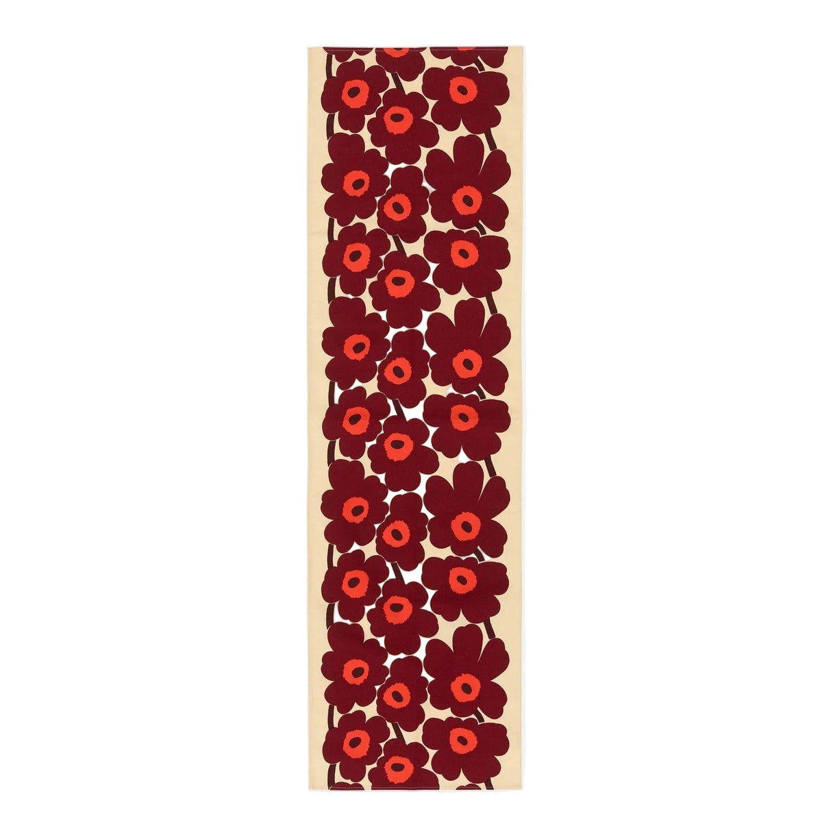 Marimekko Unikko Runner Wine Red &amp; Vanilla Eleish Van Breems Home