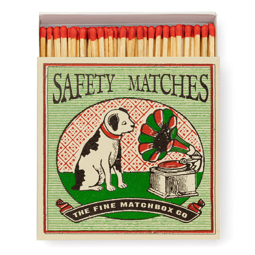 Dog and Gramaphone Square Safety Matches