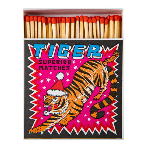 Festive Tiger Square Matchbox