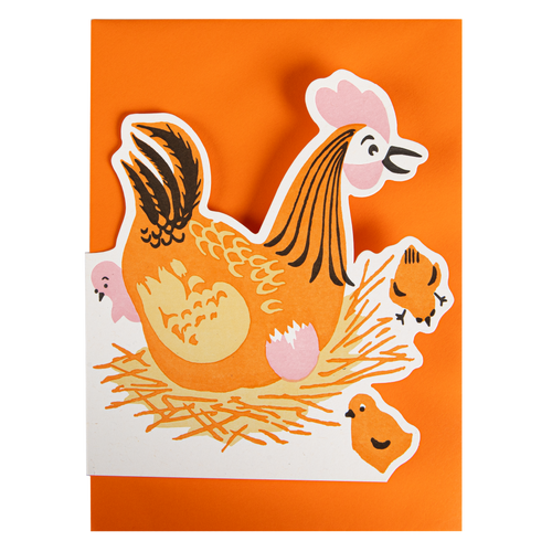 Mother Hen Cut Out Greeting Card