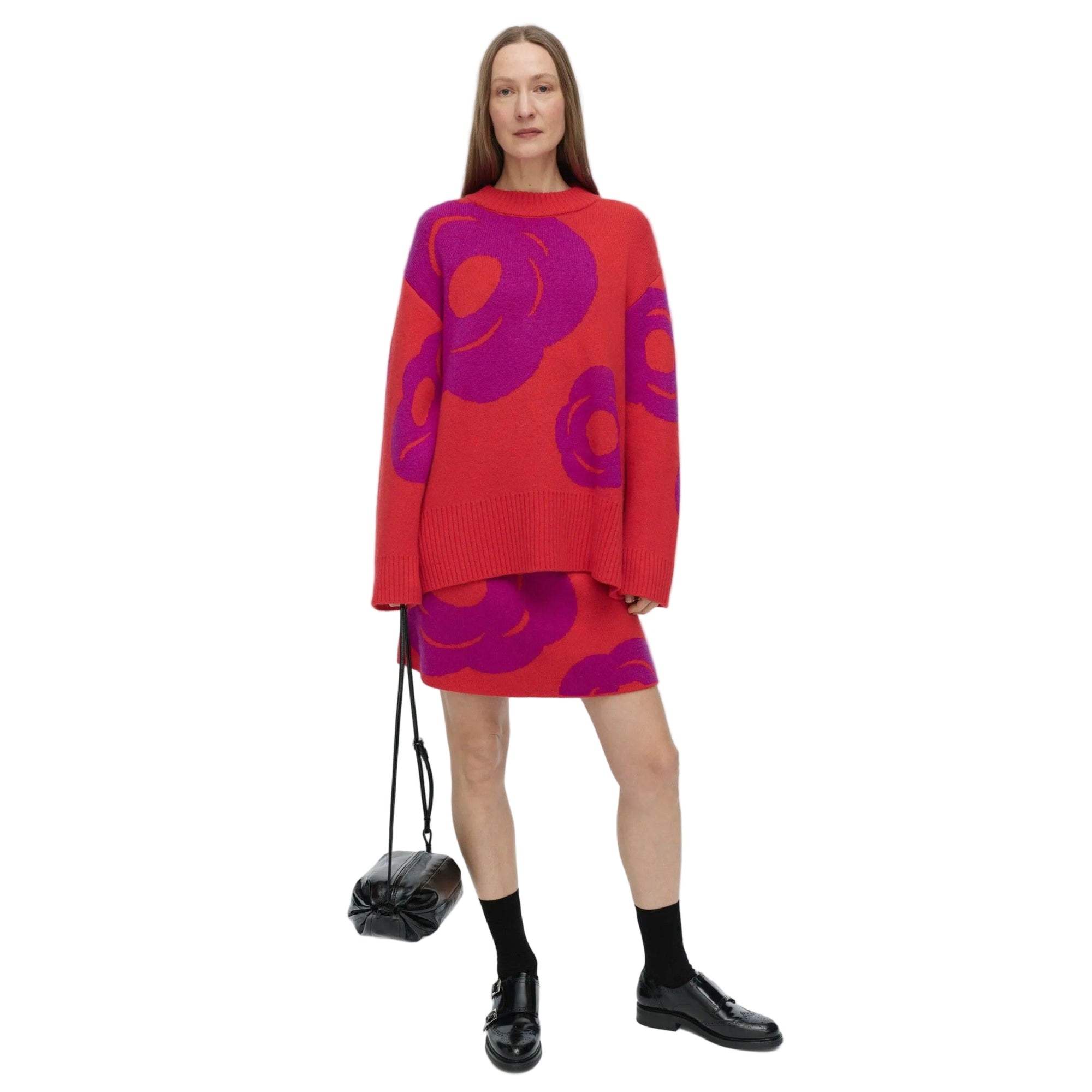 Marimekko Kartakteri Tumma Knitted Pullover Red & Purple - Eleish