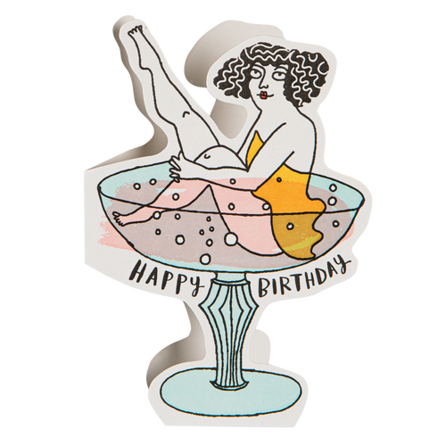 Birthday Cocktail Cut Out Greeting Cards