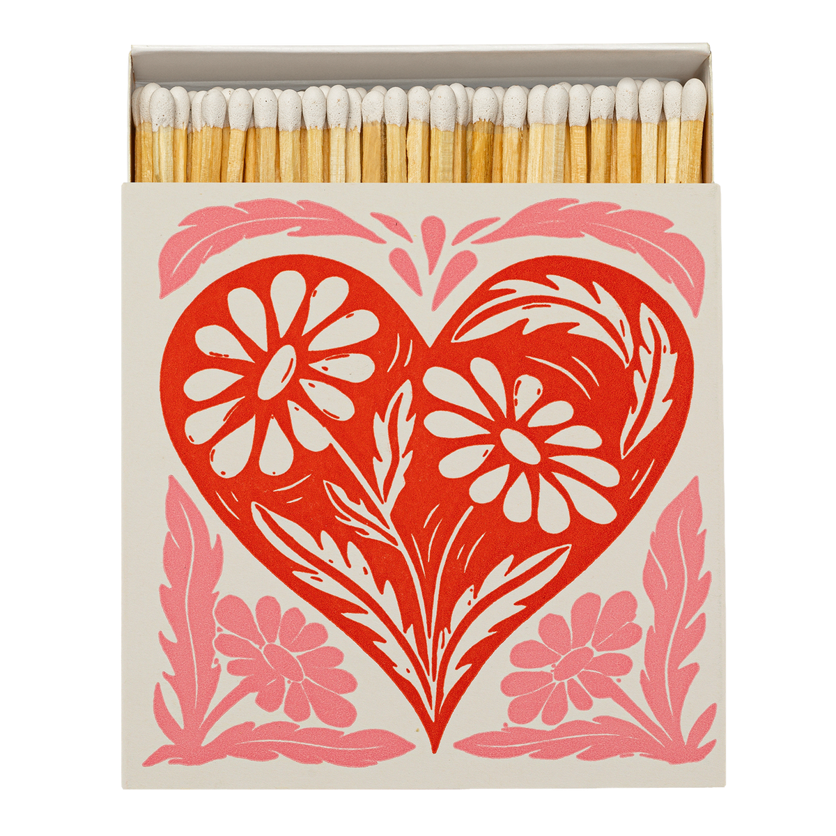 Botanical Heart Square Safety Matches Eleish Van Breems Home