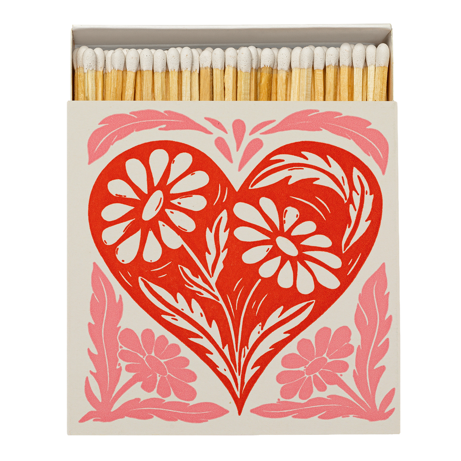 Botanical Heart Square Safety Matches Eleish Van Breems Home