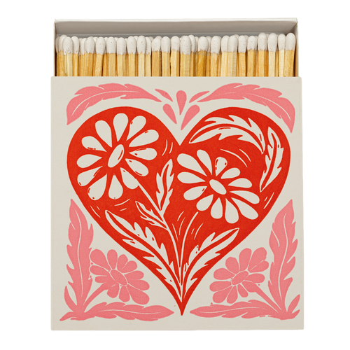Botanical Heart Square Safety Matches