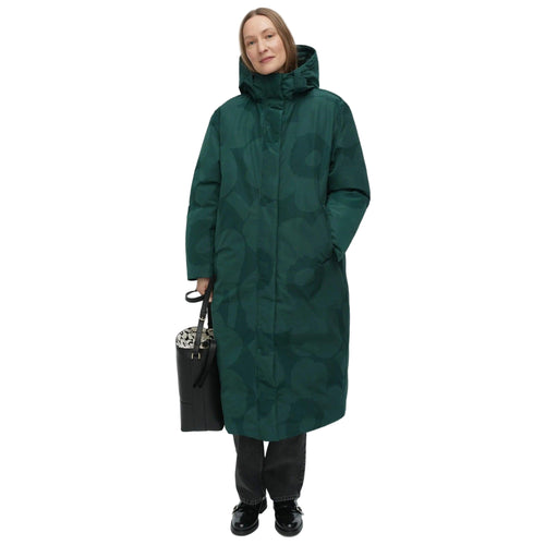 Marimekko Taiottu Unikko Down Coat, Green