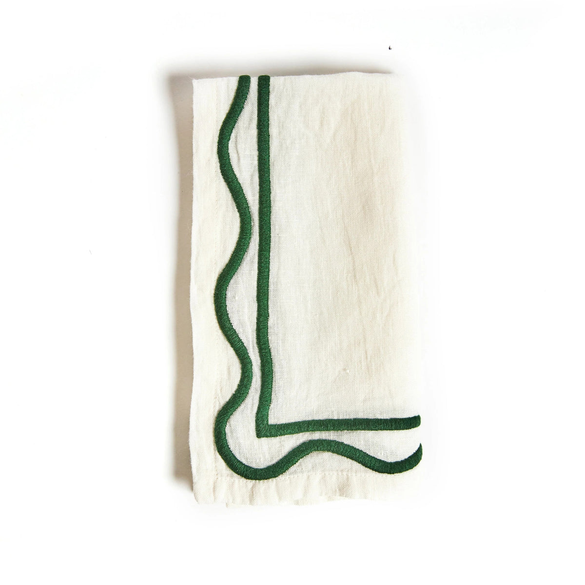 Colorblock Embroidered Linen Napkins (Set of 4) Eleish Van Breems Home