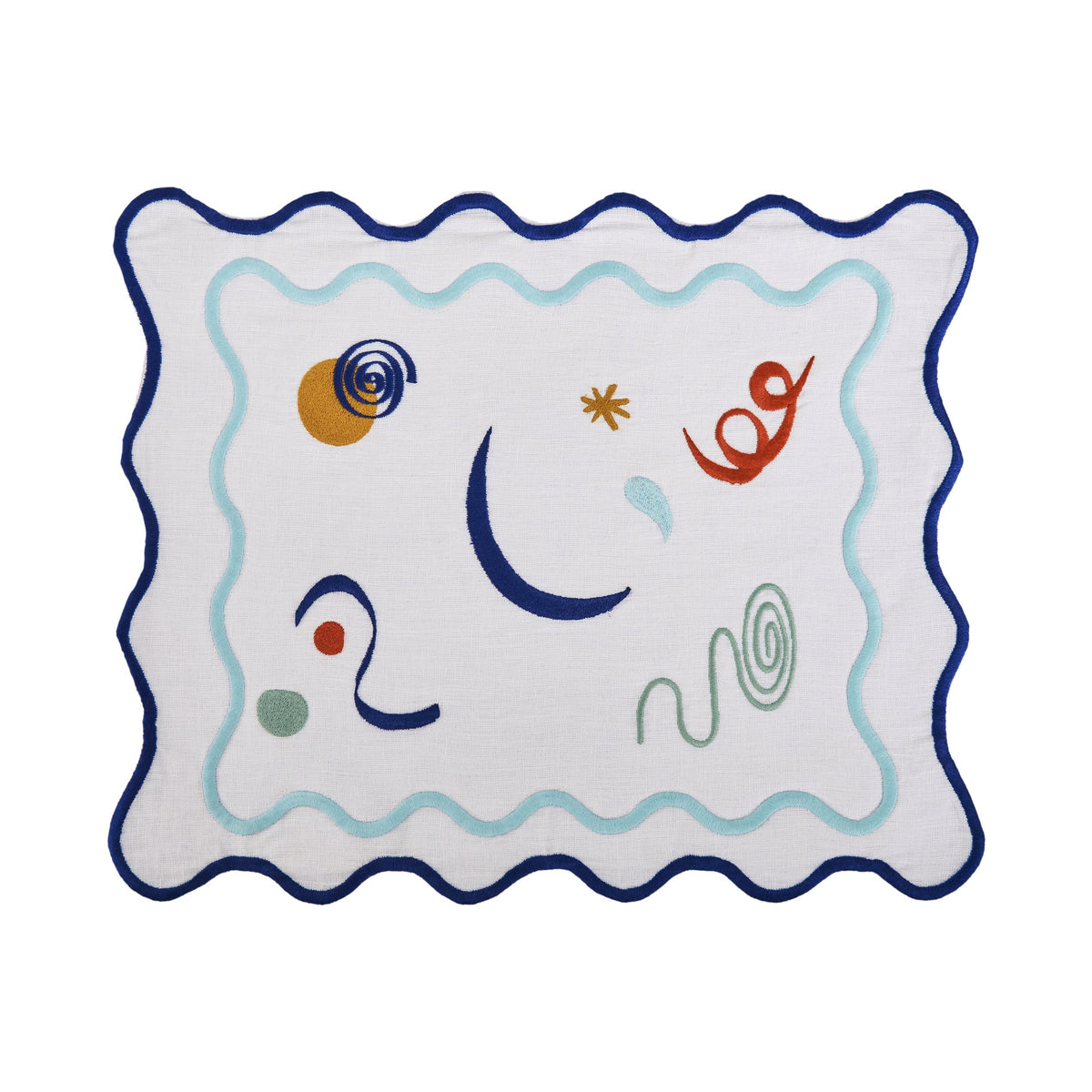 Celestial Embroidered Linen Placemats Set of 4 Eleish Van Breems Home