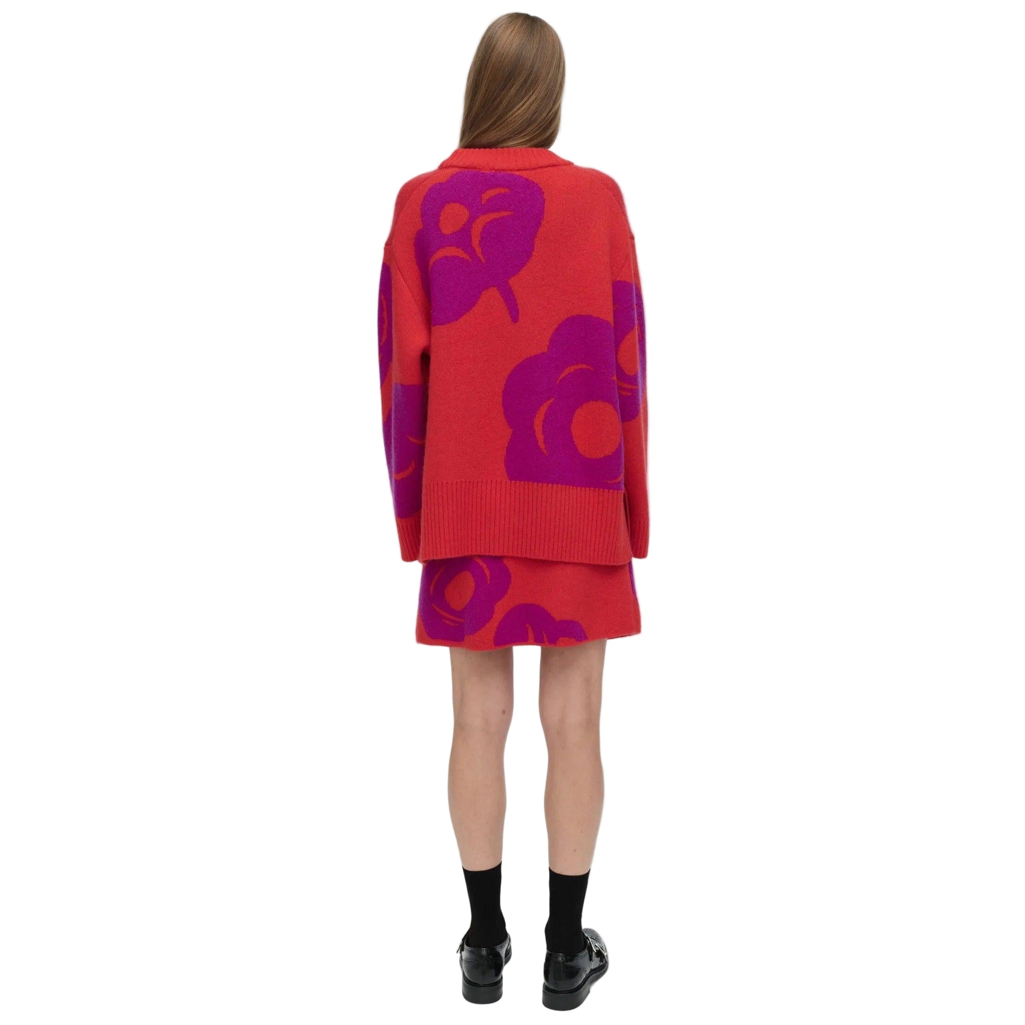 Marimekko Kartakteri Tumma Knitted Pullover Red & Purple - Eleish