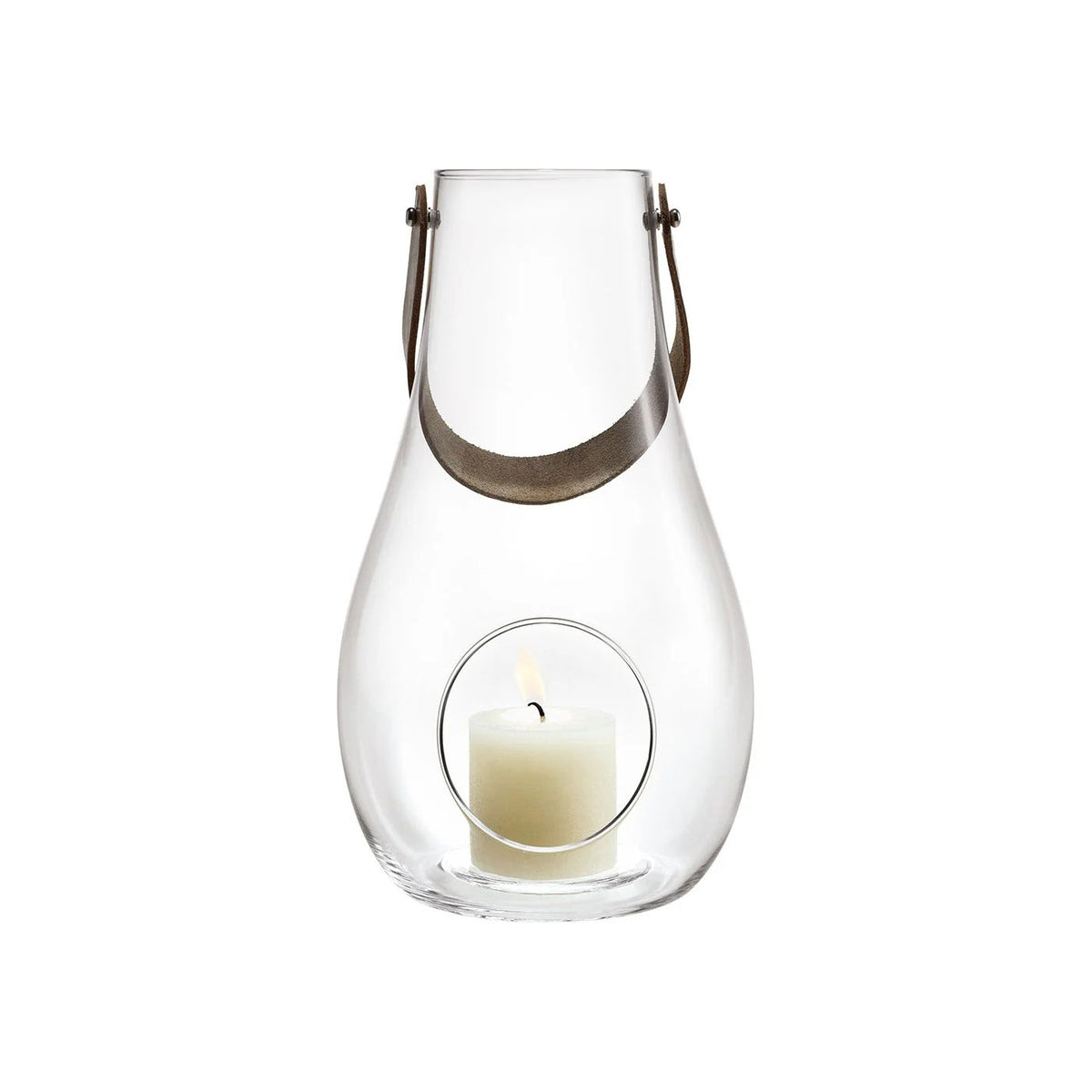 Holmegaard Design Lantern With Leather Handle 6.5" Eleish Van Breems Home