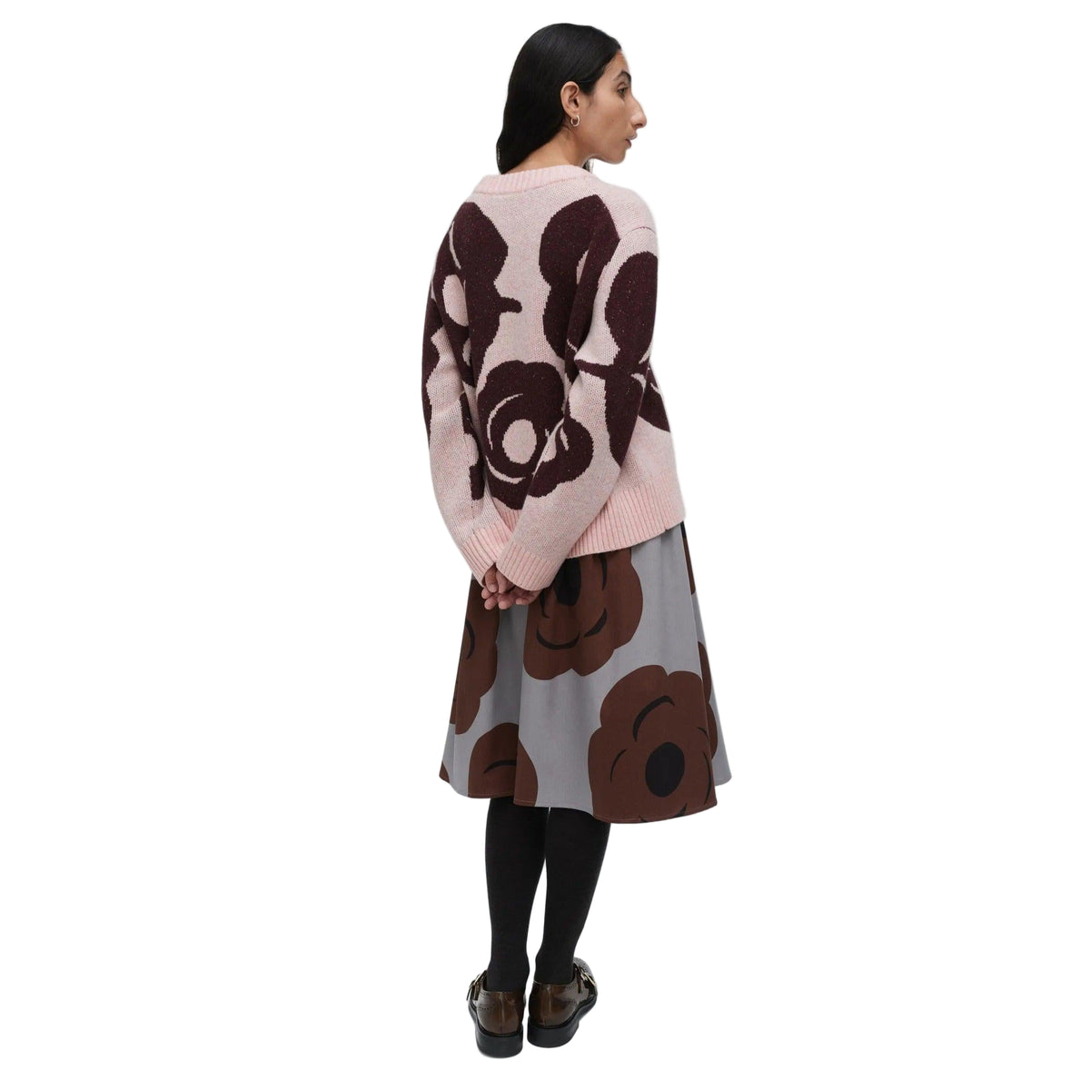Marimekko Rws Virtaus Tumma Knitted Wool Sweater, Pink and Wine Eleish Van Breems Home