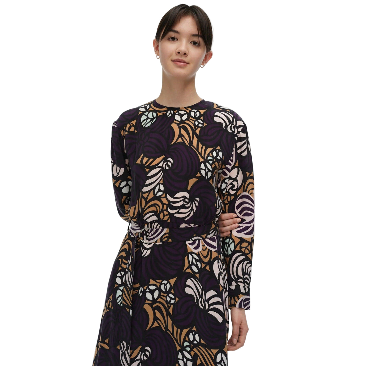 Marimekko Combu Torstai Cupro Dress, Violet, Brown & Pink Eleish Van Breems Home