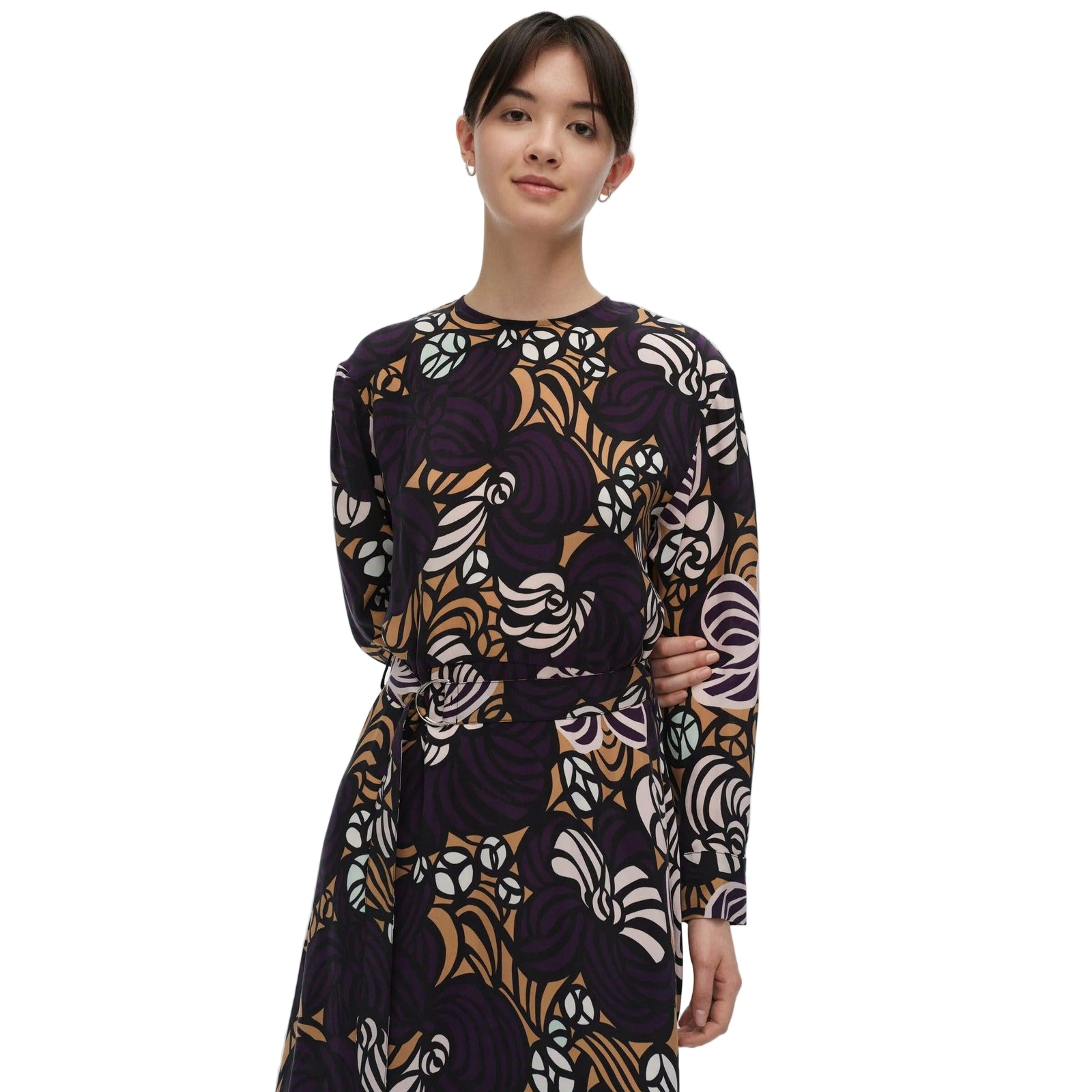 Marimekko Combu Torstai Cupro Dress, Violet, Brown & Pink Eleish Van Breems Home