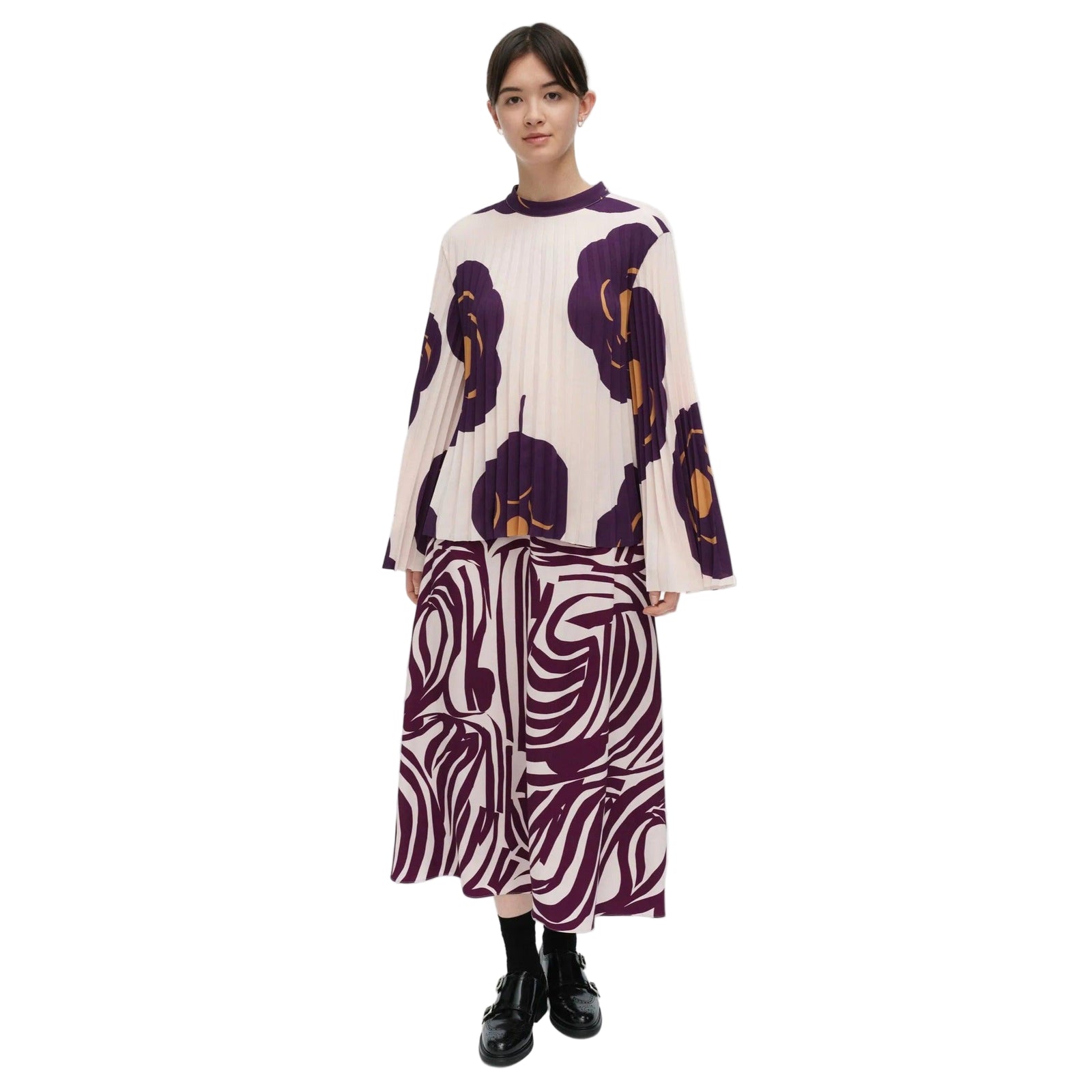 Marimekko Duuri Tumma Blouse, Light Pink and Brown Eleish Van Breems Home