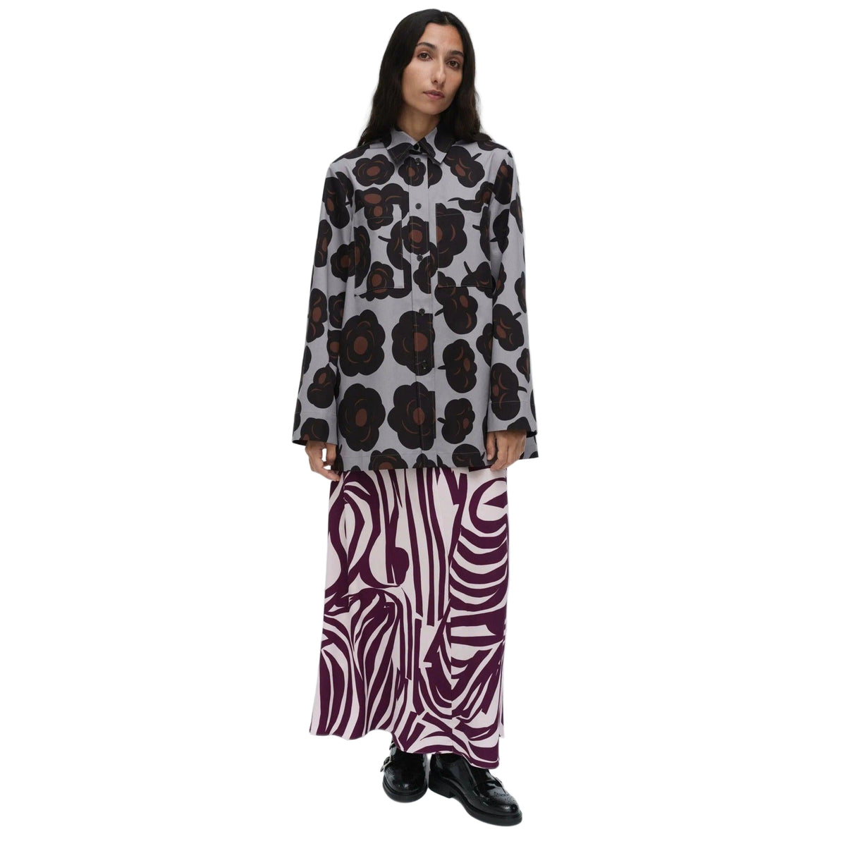 Marimekko Maaria Tumma Cotton Shirt, Grey Eleish Van Breems Home