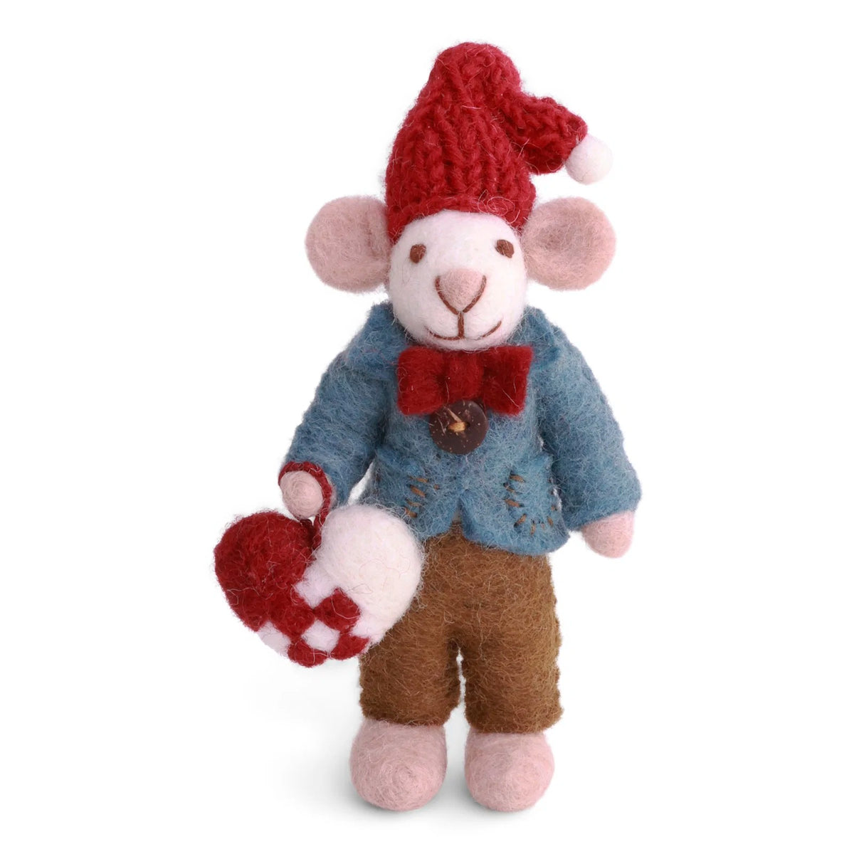 Small White Boy Mouse W/Braided Heart Eleish Van Breems Home