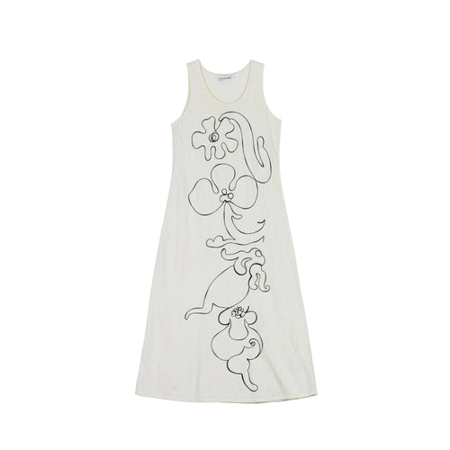 Marimekko Helmi Baluns Placement Dress Black & White