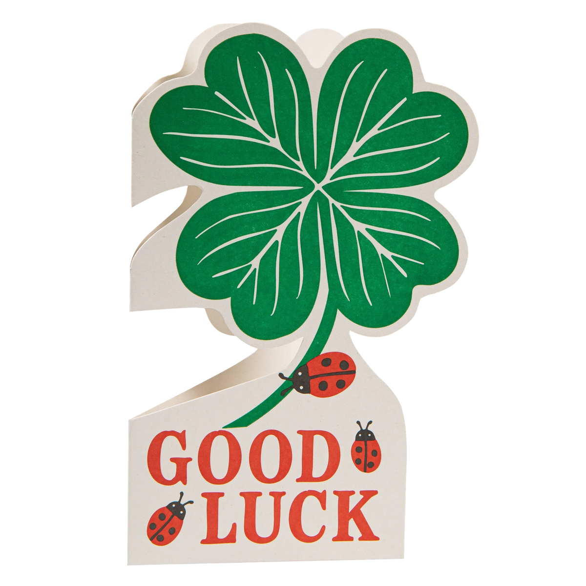 Good Luck Clover Cut Out Greeting Card Eleish Van Breems Home