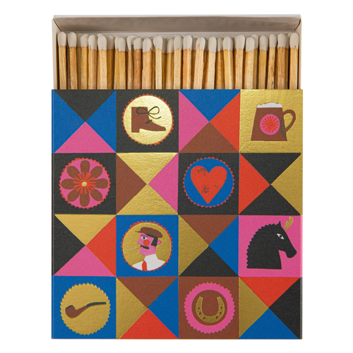 Colorful Gentleman Square Safety Matches